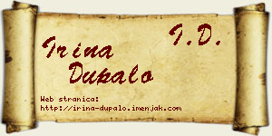 Irina Dupalo vizit kartica